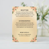 Elegante Roze Roos Bloemendesign Informatiekaartje (Staand voorkant)