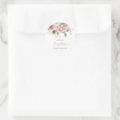 Elegante roze roos bloemendoop ronde sticker (Tas)