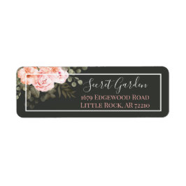 Elegante Roze Roos Bloemige Moderne Adres Plaatje Etiket