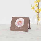 Elegante Roze Roos Botanische Kleur Felicitaties Kaart (Gele Bloem)