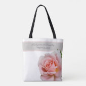 Elegante Roze Roos Bruidsploeg Trouwfeest Tote Bag (Achterkant)