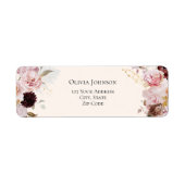 Elegante Roze Roos Bruiloft Feest  Etiket (Voorkant)