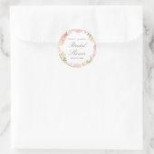Elegante Roze Roos Bruiloft Sticker (Tas)