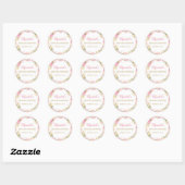 Elegante Roze Roos Bruiloft Sticker (Vel)