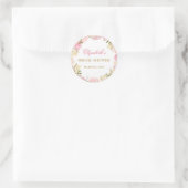 Elegante Roze Roos Bruiloft Sticker (Tas)