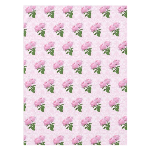 Elegante roze roos damast bloem tafelkleed (Voorkant)
