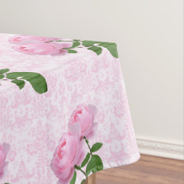 Elegante Roze Roos Damast Bloemig Tafelkleed