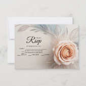 Elegante Roze Roos Dauw Drops Designer RSVP Kaarte (Voorkant)