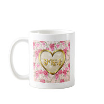 Elegante Roze Roos en Gouden Hart Beste Moeder Ooi