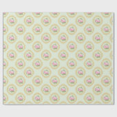 Elegante Roze Roos en Gouden Lijst Cadeaupapier (Vlak)