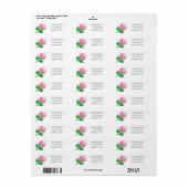 Elegante Roze Roos Etiket (Full Sheet)