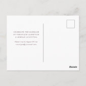 Elegante roze roos folie marmeren huwelijksuitnodi briefkaart (Achterkant)