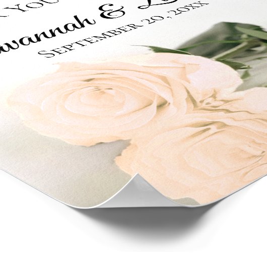 Elegante Roze Roos Geschenken & Kaarten Trouwbord Poster (Hoek)