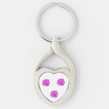 Elegante Roze Roos Glas-in-Lood Sleutelhanger