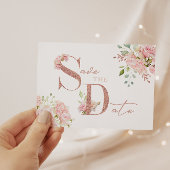 Elegante Roze Roos Gouden Glitter Save The Date Kaart