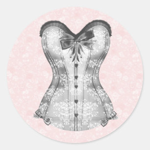 Elegante Roze Roos Korset Stickers