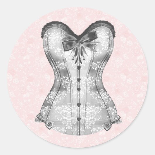 Elegante Roze Roos Korset Stickers (Voorkant)