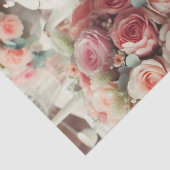 Elegante  roze roos met theepot tissuepapier (Detail)