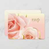 Elegante Roze Roos Ontwerp Aangepaste RSVP Kaarten (Voorkant / Achterkant)