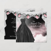 Elegante roze roos quinceanera uitnodigingen (Voorkant / Achterkant)