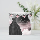 Elegante roze roos quinceanera uitnodigingen (Staand voorkant)