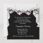 Elegante roze roos quinceanera uitnodigingen (Achterkant)