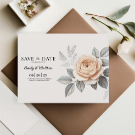 Elegante roze roos Save the Date Aankondigingskaart