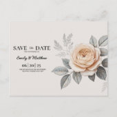 Elegante roze roos Save the Date Aankondigingskaart (Voorkant)