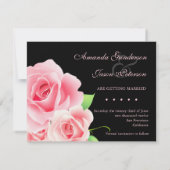Elegante Roze Roos Sla de Datum Op [Zwart] Save The Date (Achterkant)