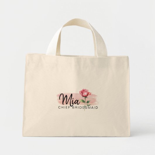 Elegante Roze Roos Tassen – Hoofd Bruidsmeisje (Voorkant)