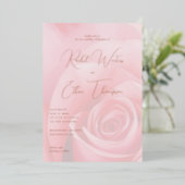 Elegante Roze Roos Trouw Uitnodiging (Staand Voorkant)