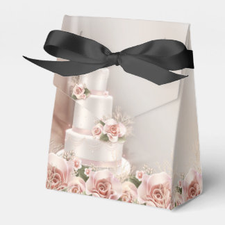 Elegante Roze Roos Trouwtaart Trouwen Bedankdoosjes