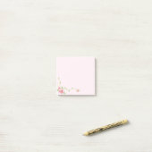 Elegante roze roos wijnstok post-it® notes (Op bureau)