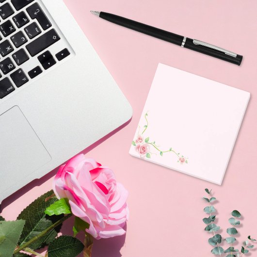 Elegante roze roos wijnstok post-it® notes