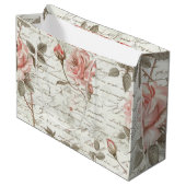 Elegante Roze Rose Gift Bag Groot Cadeauzakje (Voorkant Gekanteld)