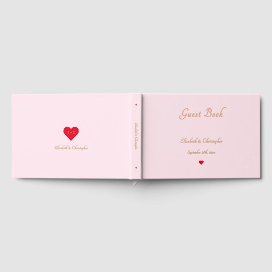Elegante Roze Rose Gold Folie Bruiloften Jubileum Gastenboek (Volledig)