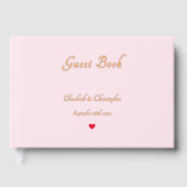 Elegante Roze Rose Gold Folie Bruiloften Jubileum Gastenboek (Voorkant)