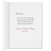 Elegante roze Rose Gold Leaf Romantische Valentijn (Binnen (Rechts))