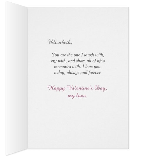 Elegante roze Rose Gold Leaf Romantische Valentijn (Binnen (Rechts))