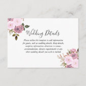 Elegante Roze & Rose Gouden Trouwreceptie details Informatiekaartje (Voorkant)