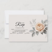 Elegante roze Rose RSVP kaarten Kaartje (Voorkant)