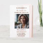 Elegante roze rouwrouwrouwdienst programma's (Voorkant)