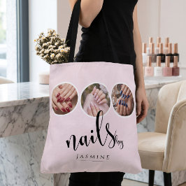 Elegante Roze Roze 3 Foto Nagelstylist  Tote Bag