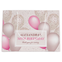Elegante Roze Roze Ballonnen Verjaardag Groot Cadeauzakje
