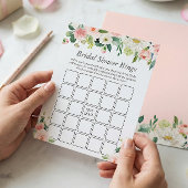 Elegante Roze Roze Bloem Bruiloft Feest Bingo Spel Flyer