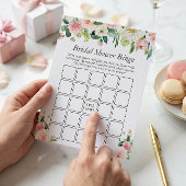 Elegante Roze Roze Bloem Bruiloft Feest Bingo Spel Flyer