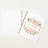 Elegante Roze Roze Bloem Gepersonaliseerde Naam Planner (Display)