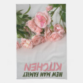 Elegante Roze Roze Bloemen Ontwerp Schotel Handdoe Theedoek (Verticaal)