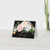 Elegante Roze & Roze Bloemige Baby Shower Bedankje Bedankkaart (Voorkant)