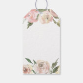 Elegante Roze Roze Bloemige Bruidsdouche Cadeaulabel (Achterkant)